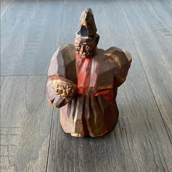 VINTAGE Japanese Wood Carving Painted - Picture 1 of 6